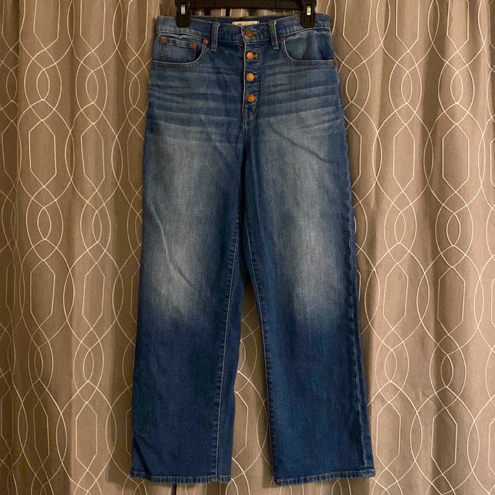 Madewell slim wide leg crop jeans